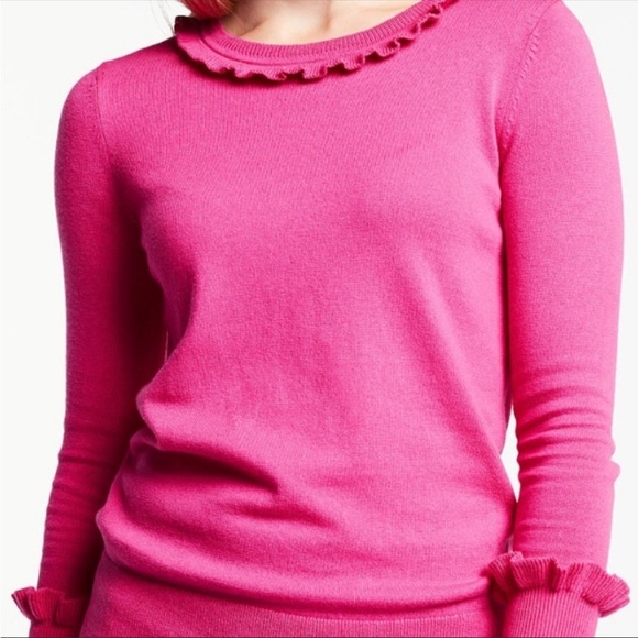 Boden Sweaters - Boden Pink Bernadette Ruffle Wool Blend Sweater Size 6